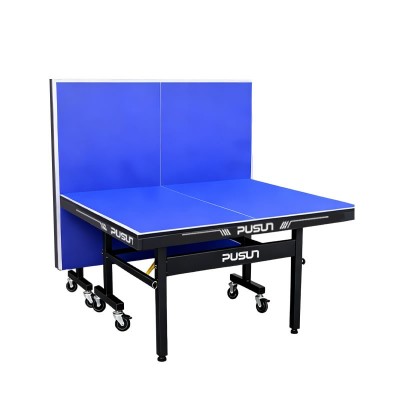 PUSUN 25mm Blue Indoor Ping Pong Table With Wheels Adjustable Height